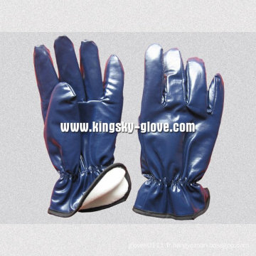 Gants d&#39;hiver en plexiglas entièrement plastifié Nitrile-5403. Bl